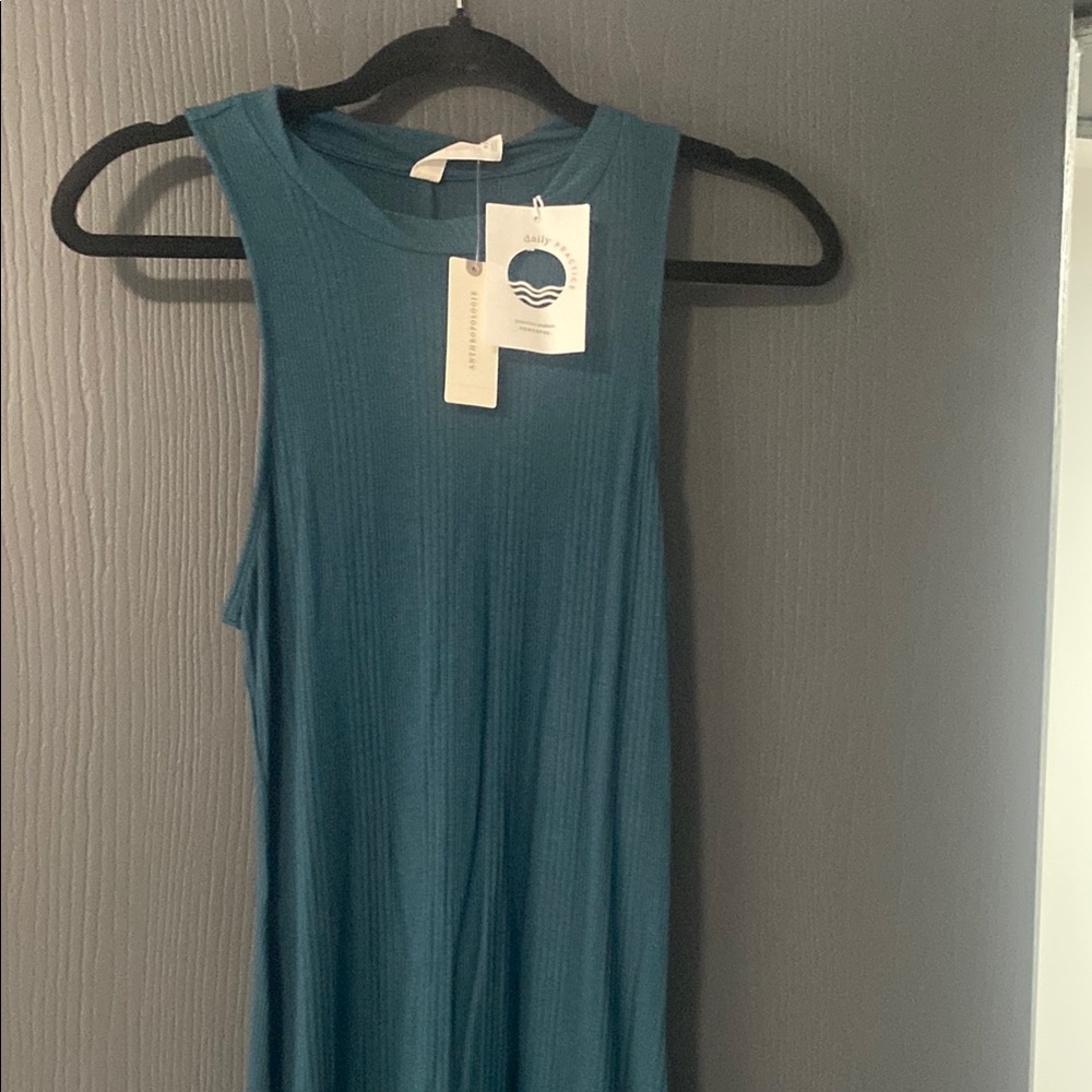 Anthropologie Teal Sleeveless Dress